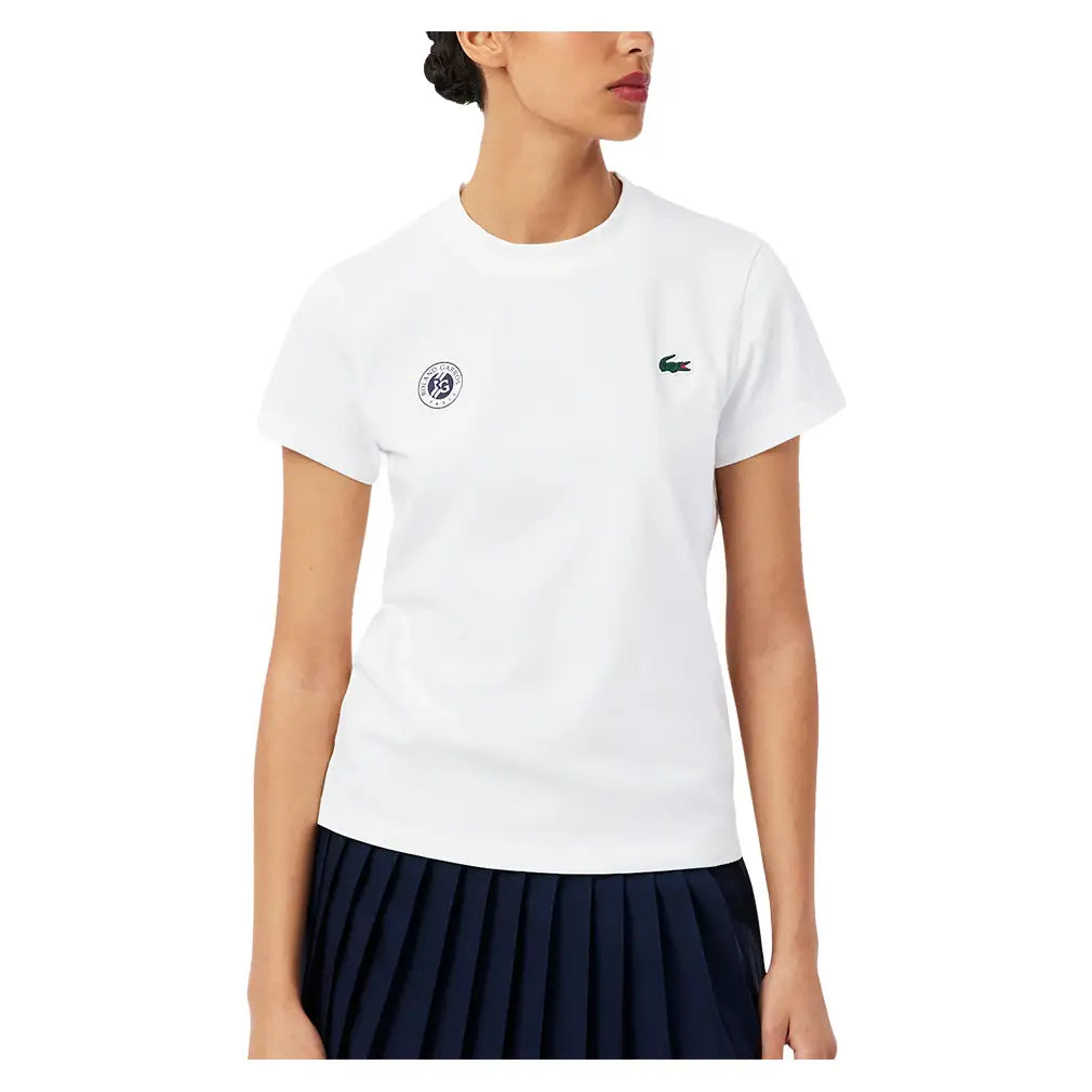 Women's Roland Garros Tennis T-Shirt,Apparel,Lacoste,,,Tennis Express,TF8310-001-3