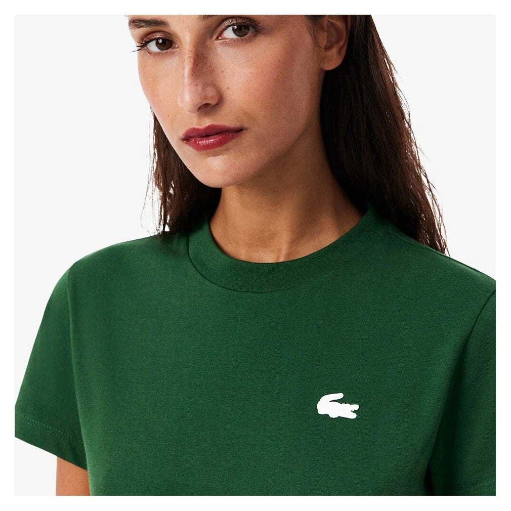 Women's Core Performance Tennis Tee Green-Apparel-Lacoste-TF9246-132-2-Tennis Express