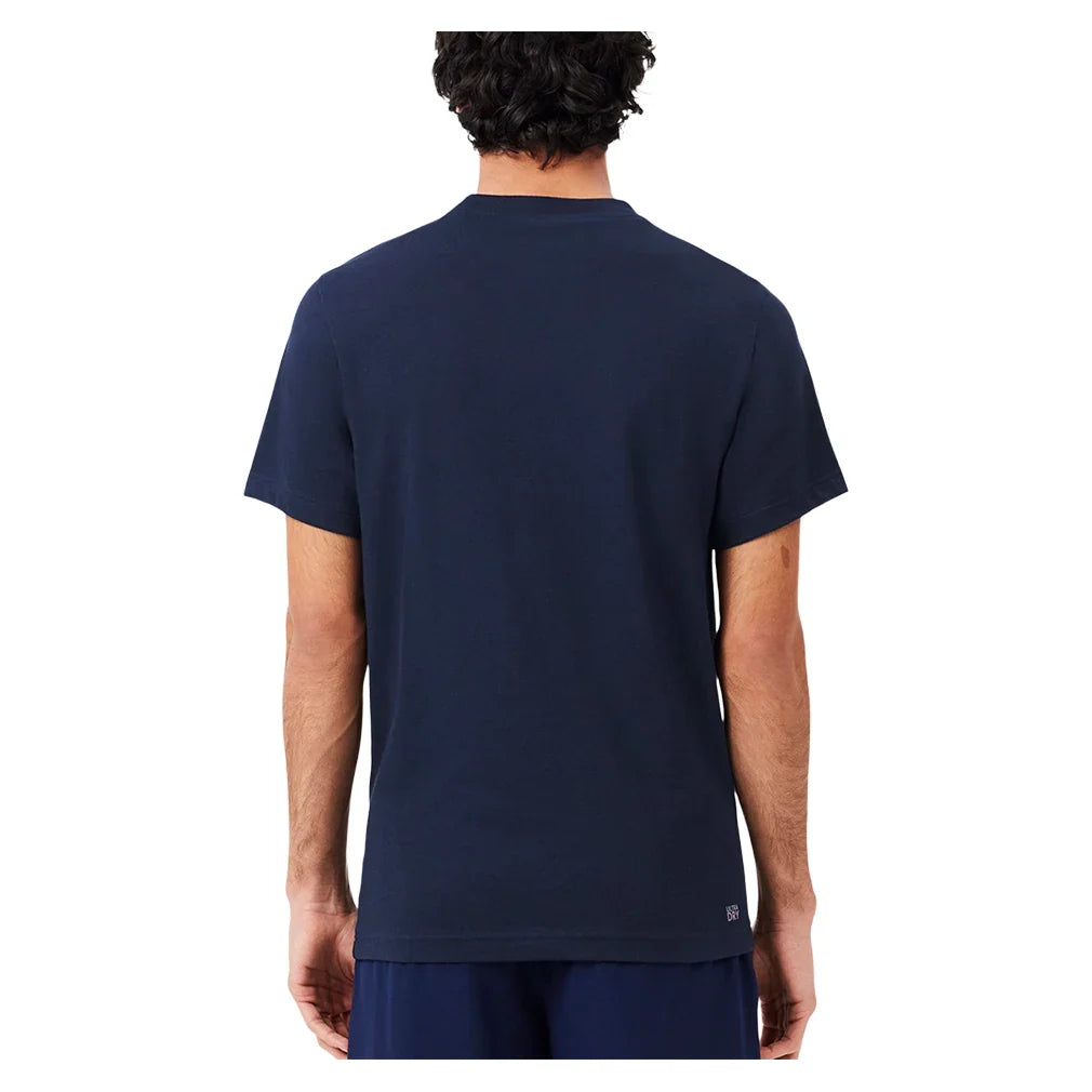 Men's Poly/Cotton Big Croc Tennis Tee-Apparel-Lacoste-TH2042-B-525-1-Tennis Express