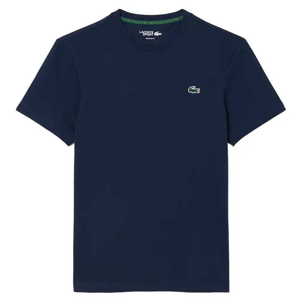 Men's Core Performance Tennis Training Graphic Tee,Apparel,Lacoste,525 Navy Blue/White,S,Tennis Express,TH6655-F26-525-1