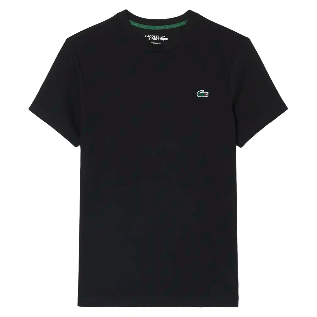 Men's Core Performance Tennis Training Graphic Tee,Apparel,Lacoste,Z1W Black/Patisson,S,Tennis Express,TH6655-F26-Z1W-1
