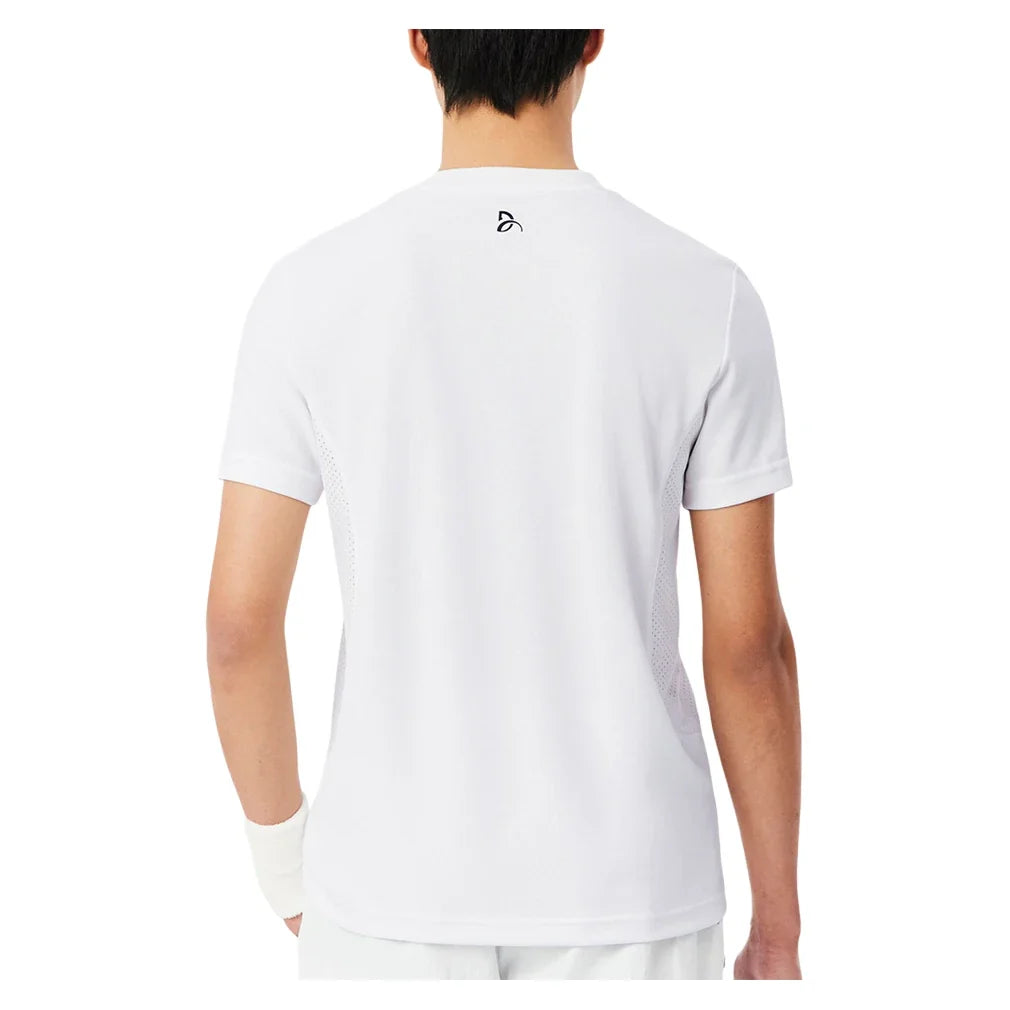Men's Novak Djokovic Tennis T-Shirt White-Apparel-Lacoste-TH9973-001-1-Tennis Express