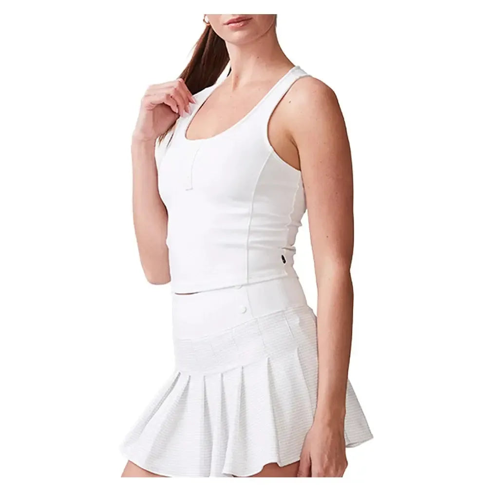 Women's Ottoman Knit Tennis Tank White-Apparel-Thrive Societe-TK4166345-WHTF25-1-Tennis Express