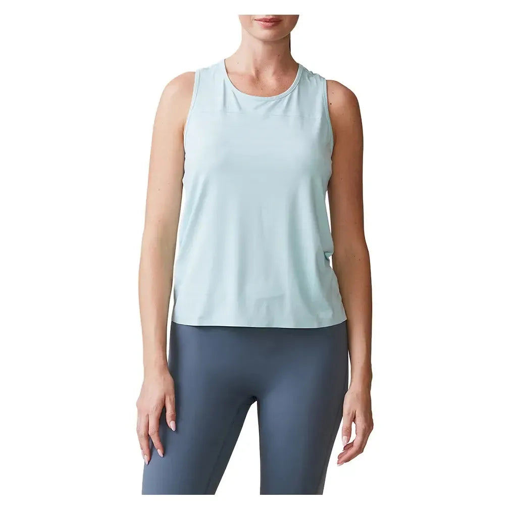 Women's UPF Performance Racer Tennis Tank Blue Frost-Apparel-Thrive Societe-TK4170543-BFF25-Tennis Express