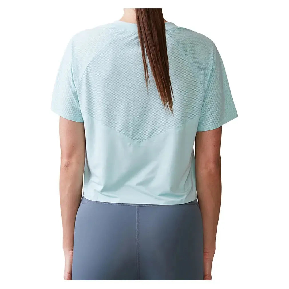 Women's UPF Crop Performance Tennis Tee Blue Frost-Apparel-Thrive Societe-TK4171543-BFF25-1-Tennis Express