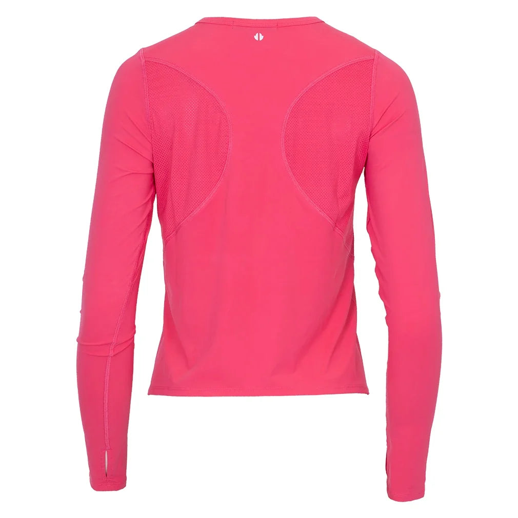 Women's Perforated Long Sleeve Top Solar Pink,Apparel,Thrive Societe,,,Tennis Express,TK4230714-1