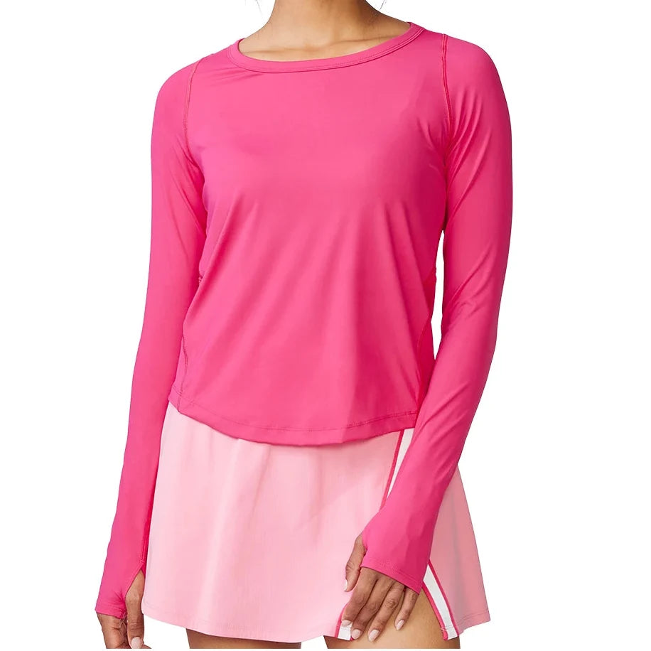 Women's Perforated Long Sleeve Top Solar Pink,Apparel,Thrive Societe,Solar Pink,XS,Tennis Express,TK4230714_6e0b0b68-5a43-47b1-a8ff-d771a617c220