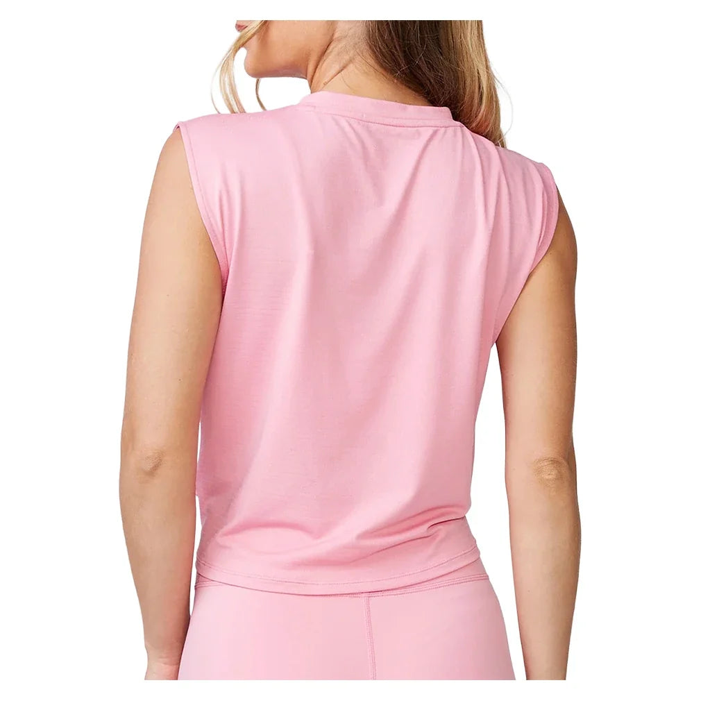 Women's Knot Front Tennis Tank Pure Pink,Apparel,Thrive Societe,,,Tennis Express,TK4243203-PP-2