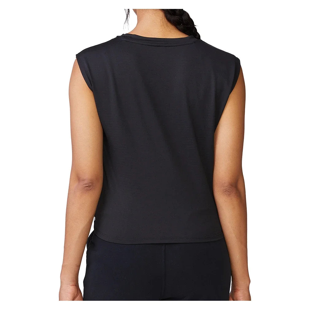 Women's Knot Front Tennis Tank Black,Apparel,Thrive Societe,,,Tennis Express,TK4243203_BLACK-2