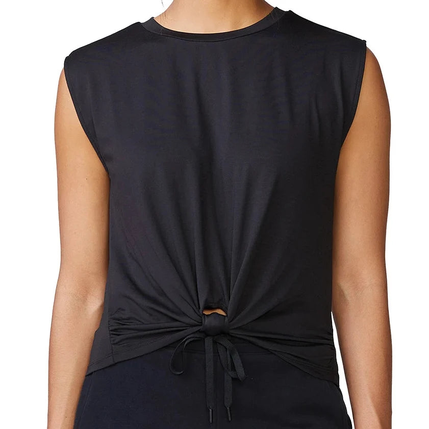 Women's Knot Front Tennis Tank Black,Apparel,Thrive Societe,,,Tennis Express,TK4243203_BLACK