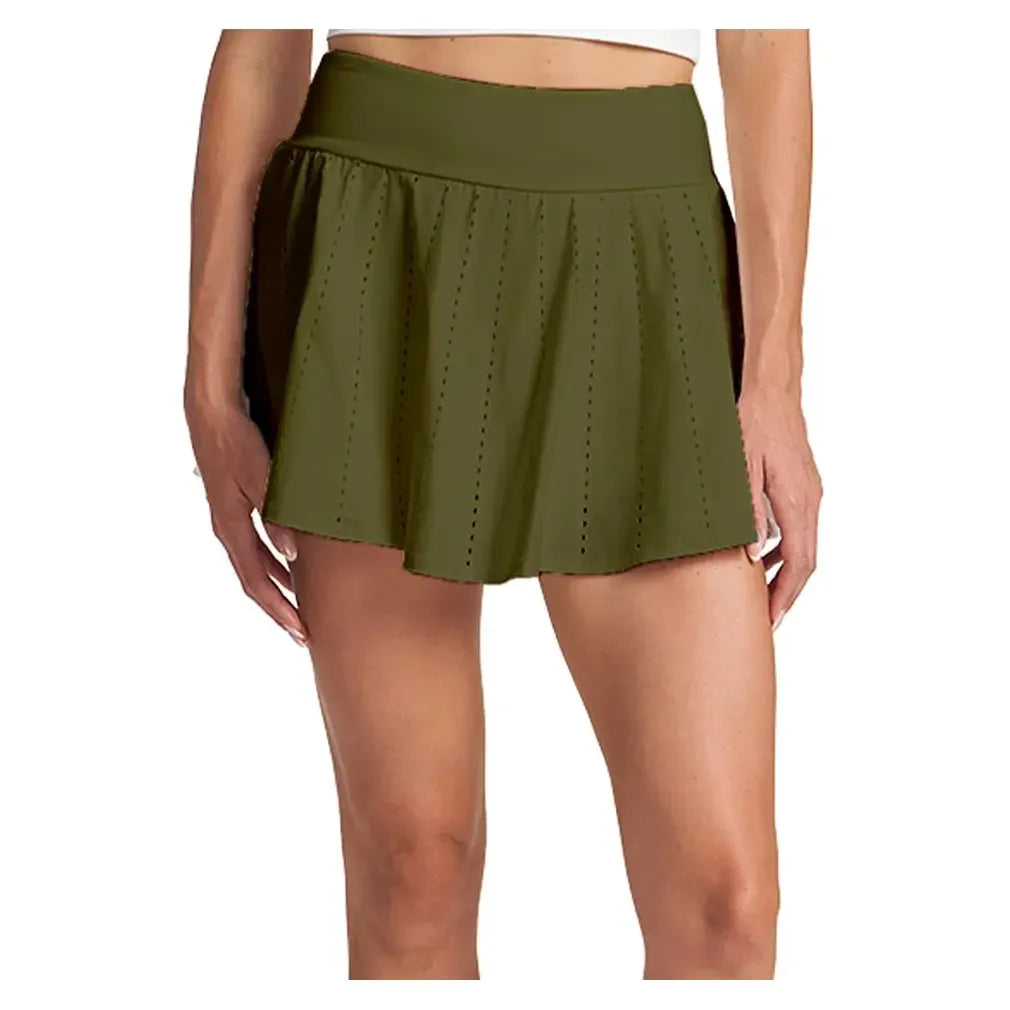Women's Endure Perforated Tennis Skort Deep Olive-Apparel-Thrive Societe-TM7019024_OL-Tennis Express