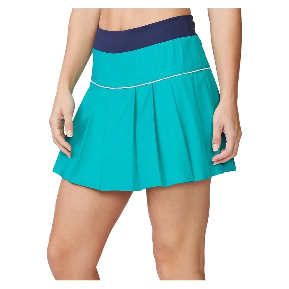 Women's Pleated Skort Spruce and Mood Indigo,Apparel,Thrive Societe,,,Tennis Express,TM7101063-SMI-2_b508b22e-93ad-4214-b6a0-6c498cf59559