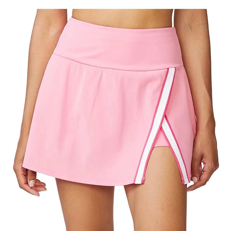 Women's Tape Trim Wrap Front Skort Pure Pink and Solar Pink,Apparel,Thrive Societe,Pure Pink/Solar Pink,XS,Tennis Express,TM7260598-PPSP