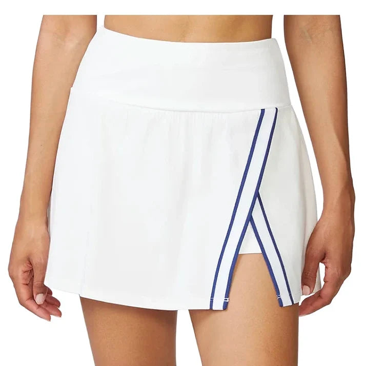 Women's Tape Trim Wrap Front Skort White and Night Sky,Apparel,Thrive Societe,White/Night Sky,XS,Tennis Express,TM7260598-WNS