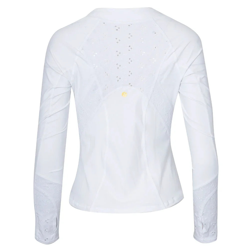 Women's Her Majesty Long Sleeve Tennis Top White-Apparel-Bobbe-TRC-HM-1001-1-Tennis Express