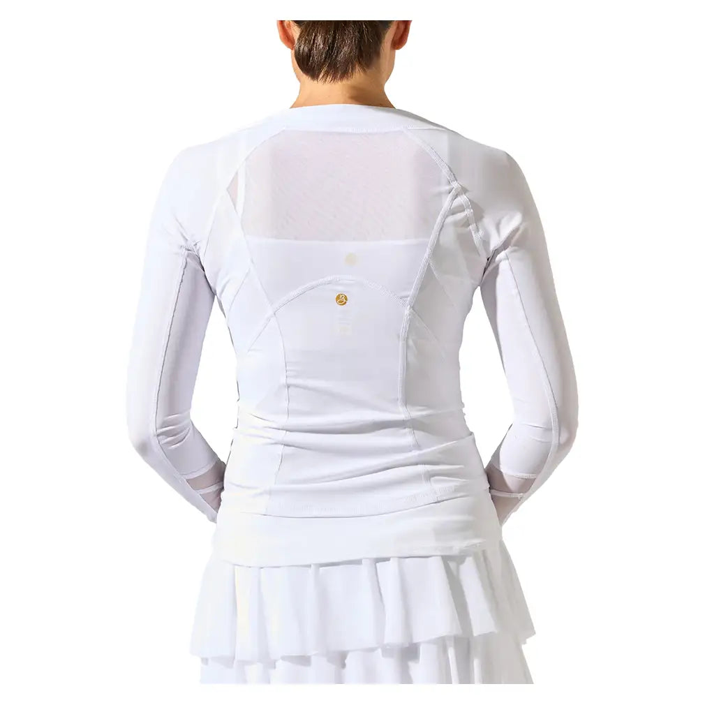 Women's Her Majesty Long Sleeve Tennis Top White-Apparel-Bobbe-TRC-HM-1001-4-Tennis Express