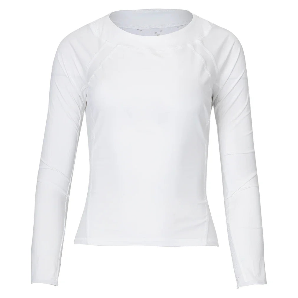 Women's Her Majesty Long Sleeve Tennis Top White-Apparel-Bobbe-TRC-HM-1001-Tennis Express