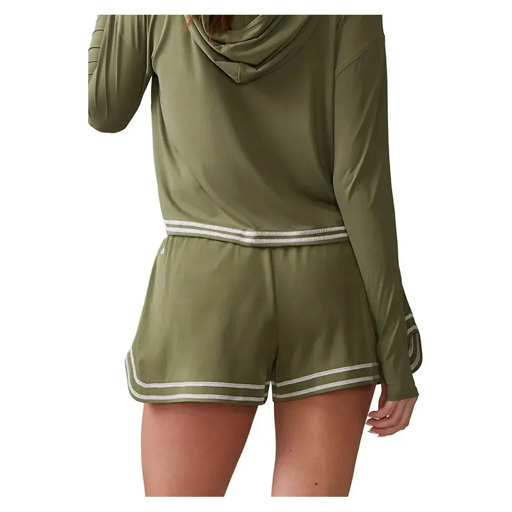 Women's Novelty Stitch Run Tennis Short Deep Olive-Apparel-Thrive Societe-TS2061714-DOF25-2-Tennis Express