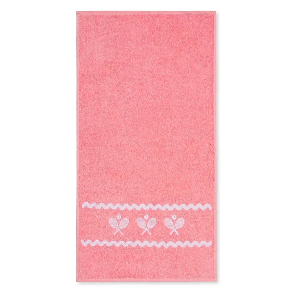 Swift Terry Towel w/ Scalloped Racquets-Accessories-Ame and Lulu-TTWL-1-Pink-Tennis Express