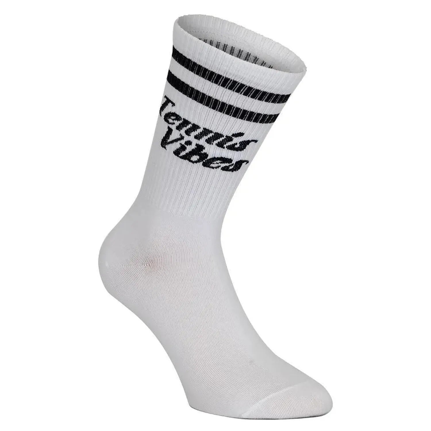Tennis Vibes Socks White and Black-Socks-Runway Athletics-TVSWB-U24-Tennis Express