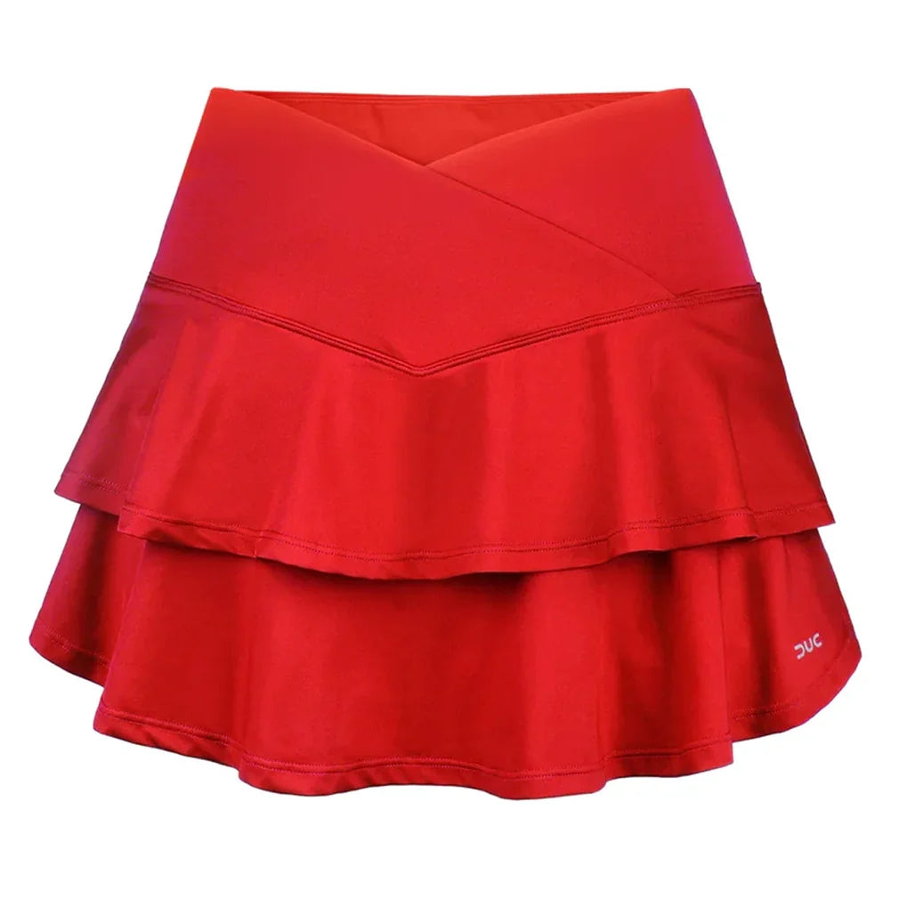 Women's Elevate Cross-Over Flounce Tennis Skort-Apparel-Duc-W2209-TEAM-Red-610086Tennis Express