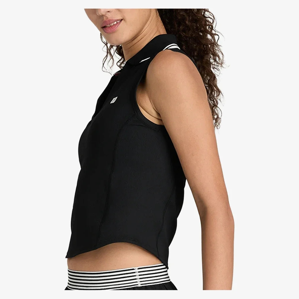 Women's Rib Sleeveless Tennis Polo,Apparel,Wilson,,,Tennis Express,WE00031-B1
