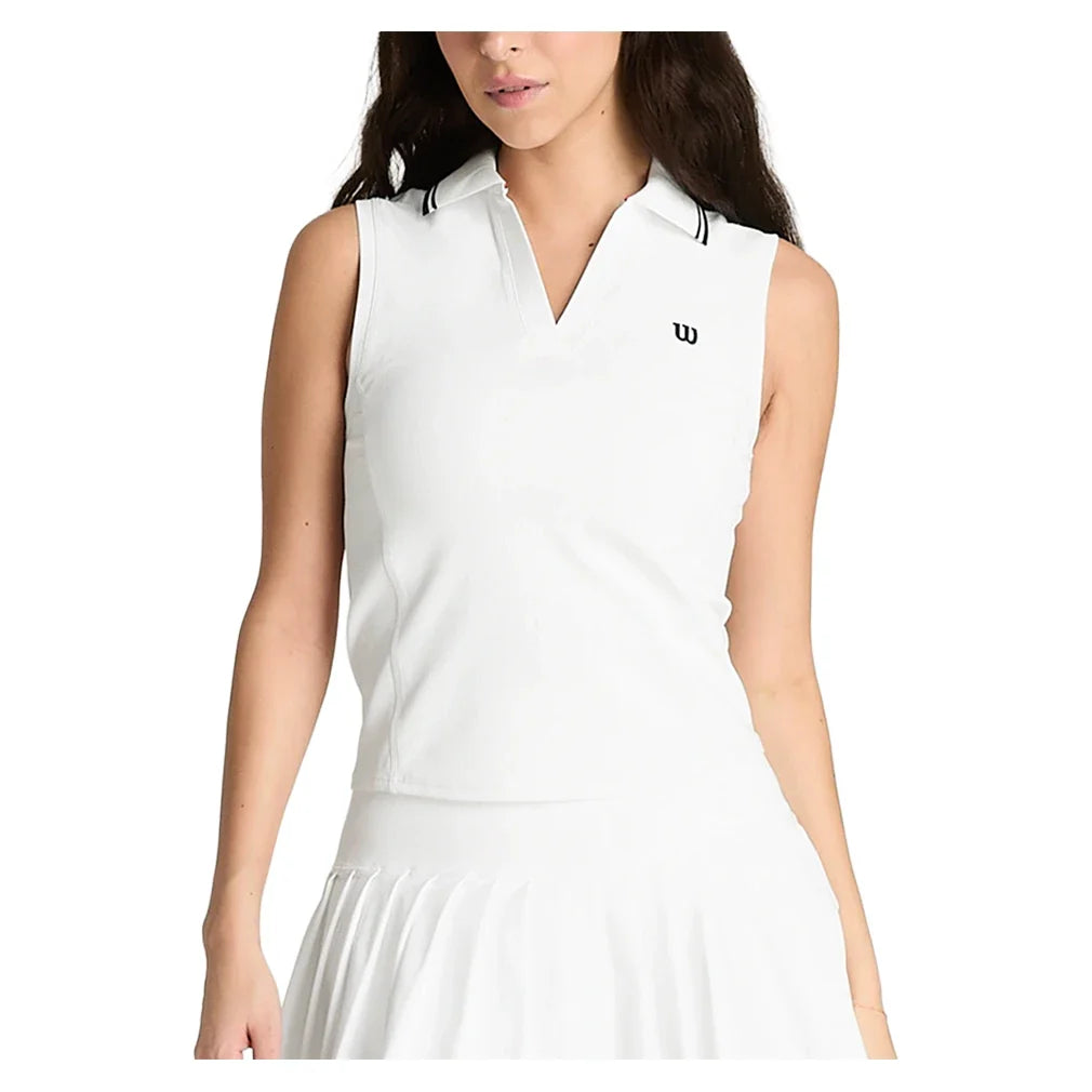 Women's Rib Sleeveless Tennis Polo-Apparel-Wilson-WE00031_626a1ee2-4b12-4398-867e-b61454e2222a-Tennis Express