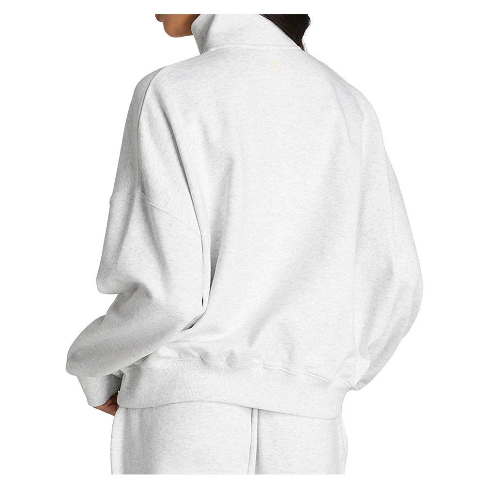 Women's Full Zip Tennis Sweatshirt Cloud Heather-Apparel-Wilson-, [current_file_name-Tennis Express