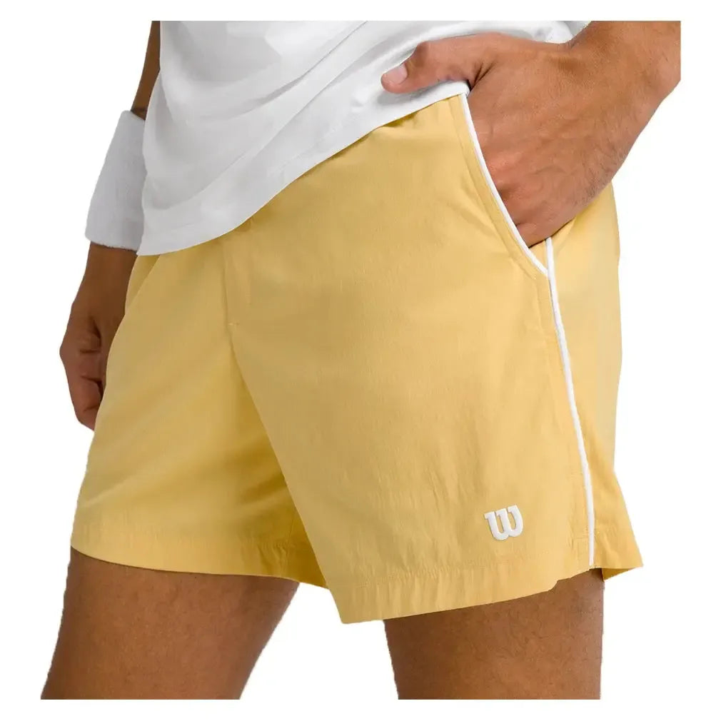 Men's 6 inch Unlined Volley Tennis Shorts Golden-Apparel-Wilson-WM00008511YEC-S25-2-Tennis Express