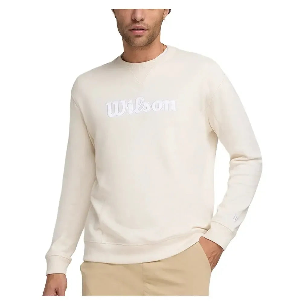 Men's Parkside Crew Classic Tennis Long Sleeve-Apparel-Wilson-WM00108-B-S-Tennis Express