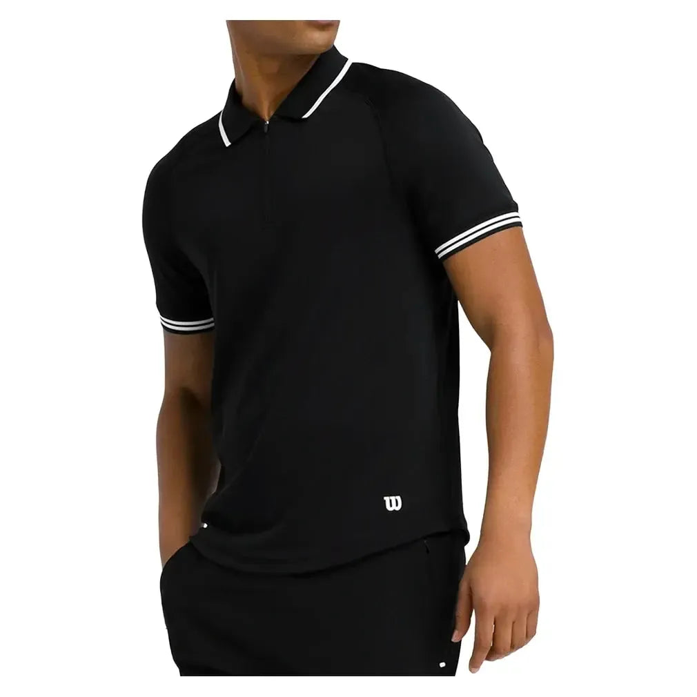 Men's Easy Street Tennis Tee Black-Apparel-Wilson-WM00147511-BKAF25-Tennis Express