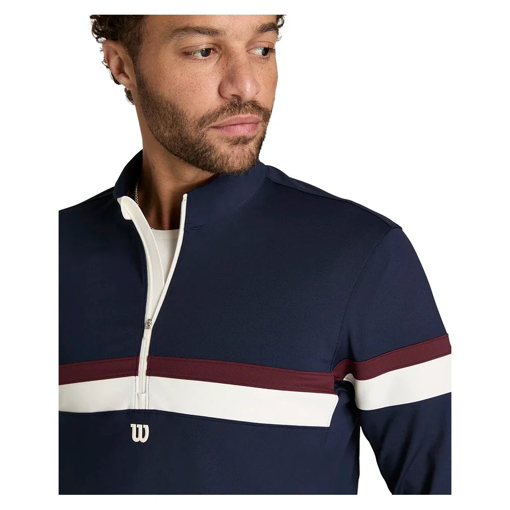 Men's Elevate Performance Half-Zip Tennis Top Classic Navy-Apparel-Wilson-, [current_file_name-Tennis Express