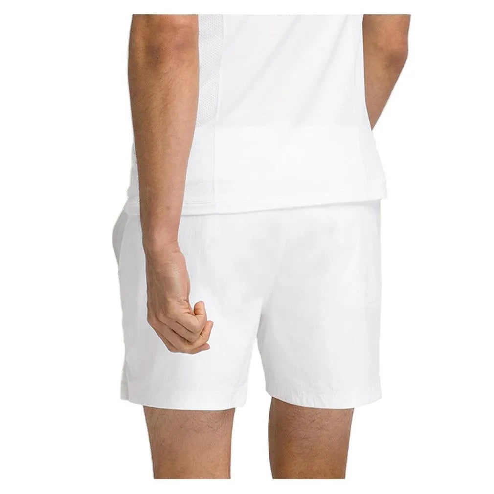 Men's Volley 6 Inch Tennis Short Bright White-Apparel-Wilson-WM00274331WTA-B-4-Tennis Express