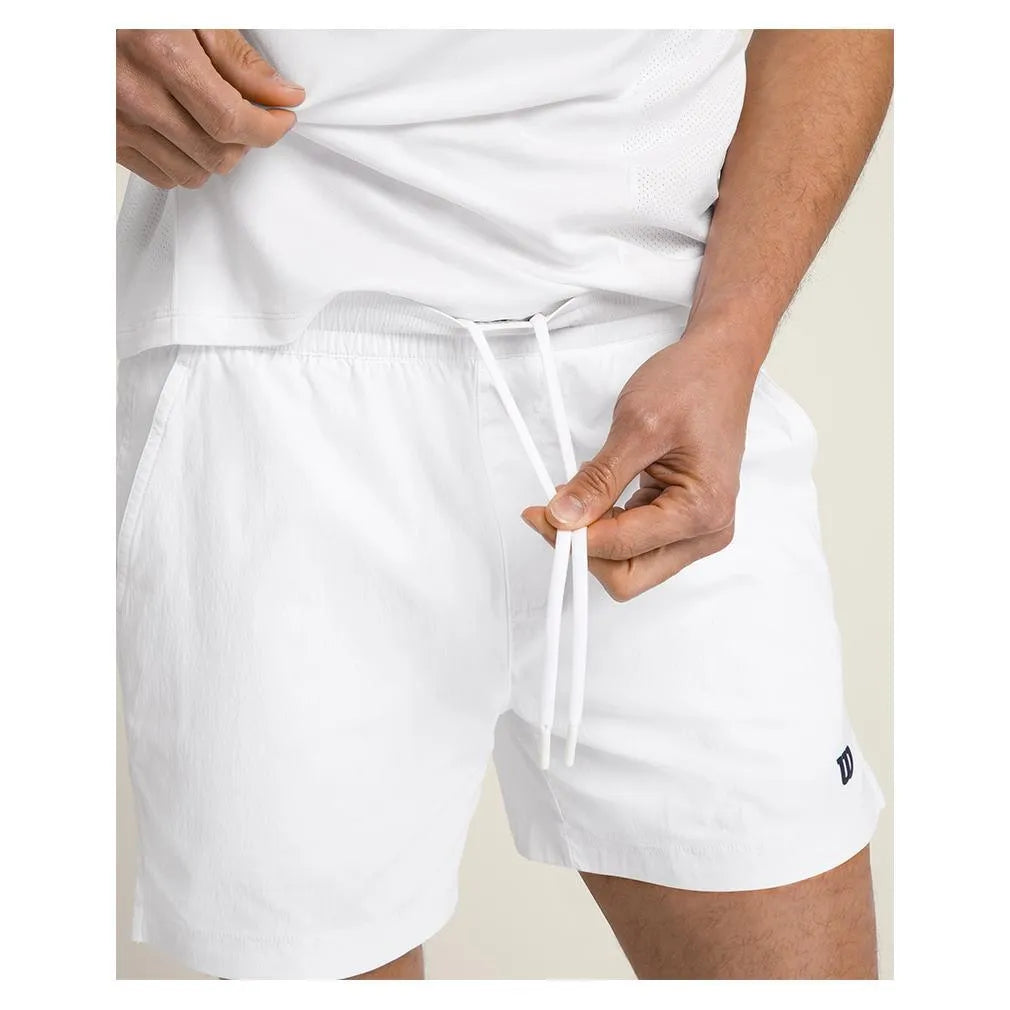 Men's Volley 6 Inch Tennis Short Bright White-Apparel-Wilson-WM00274331WTA-B-6-Tennis Express