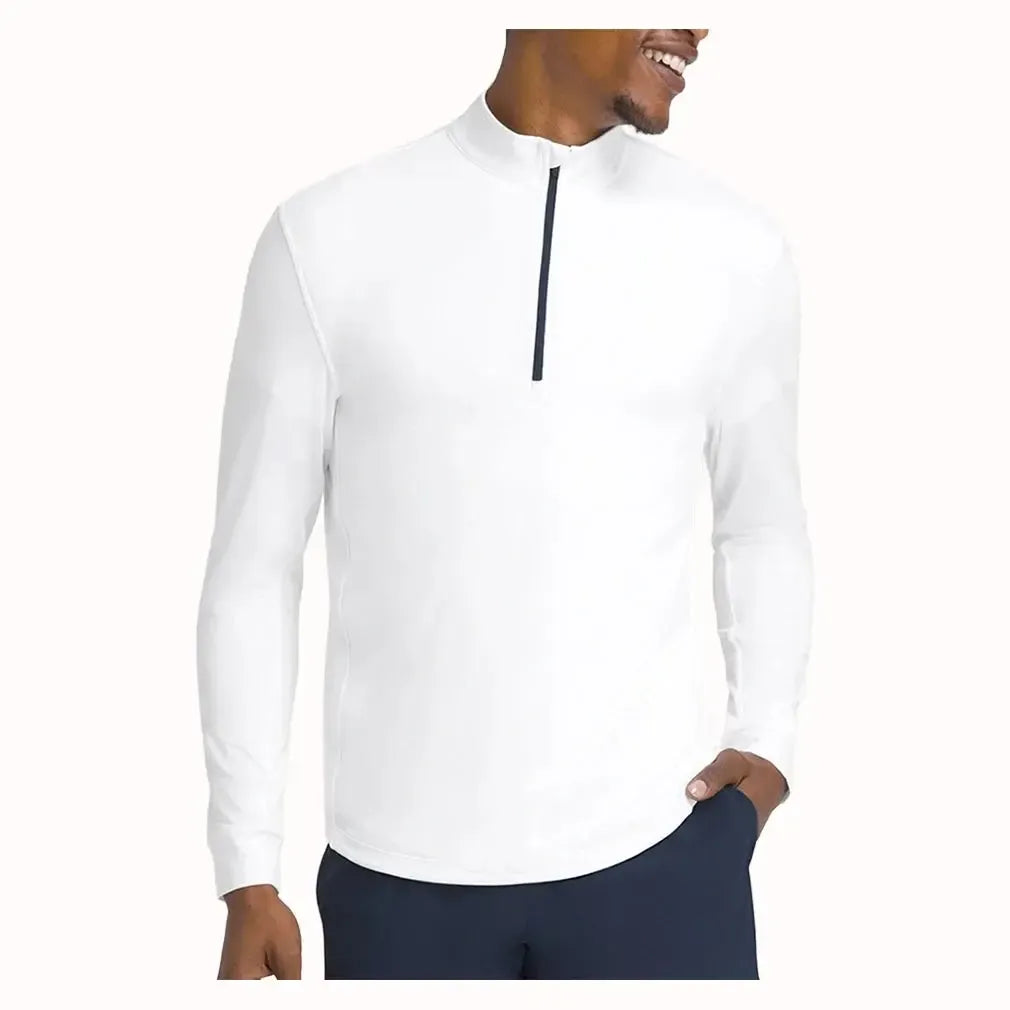 Men's Everyday Performance Half-Zip Bright White-Apparel-Wilson-WM00305531-WTAB-Tennis Express