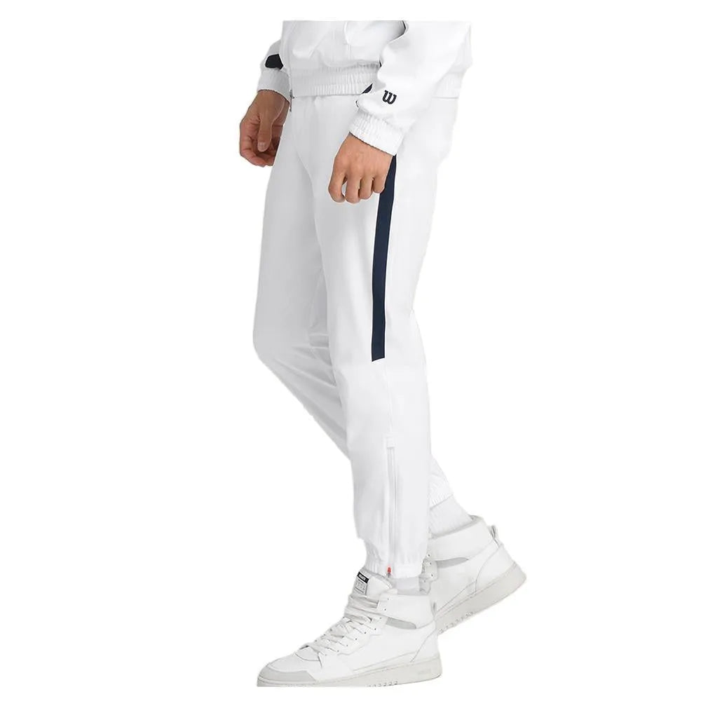 Men's Grand Slam Tennis Jogger Bright White and Classic Navy-Apparel-Wilson-WM00313411WTA-B-5-Tennis Express