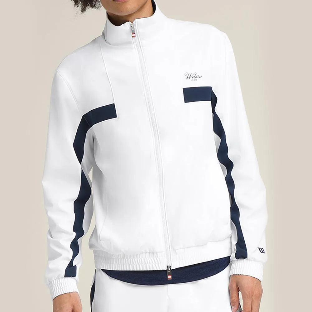 Men's Grand Slam Tennis Jacket Bright White-Apparel-Wilson-WM00316411WTA-B-Tennis Express