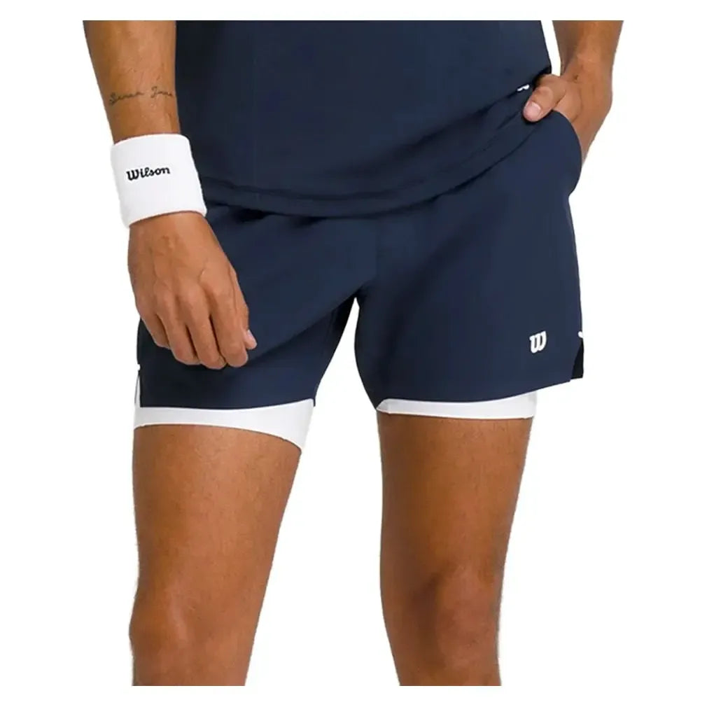 Men's Tournament 5 Inch Tennis Short V2-Apparel-Wilson-WM00503511-B-Black-Tennis Express