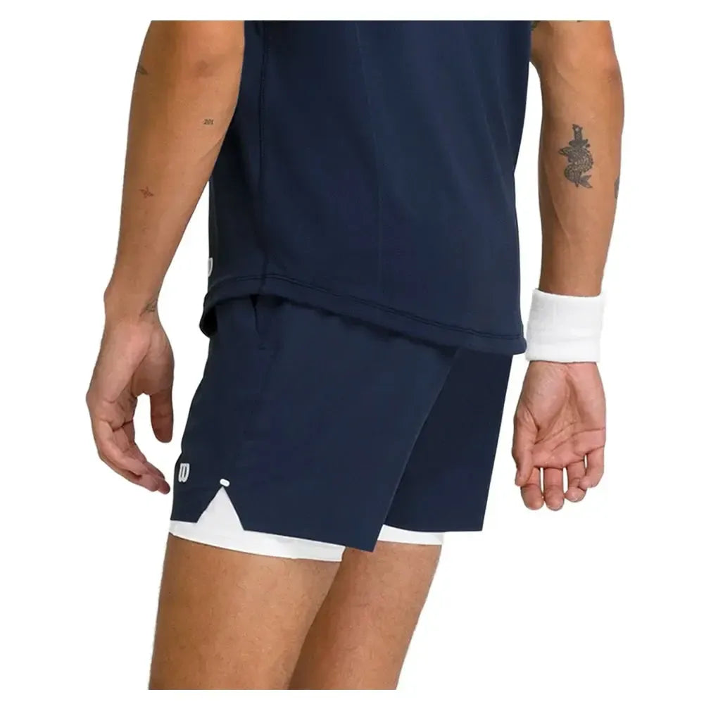 Men's Tournament 5 Inch Tennis Short V2-Apparel-Wilson-WM00503511-B-Navy3-Tennis Express