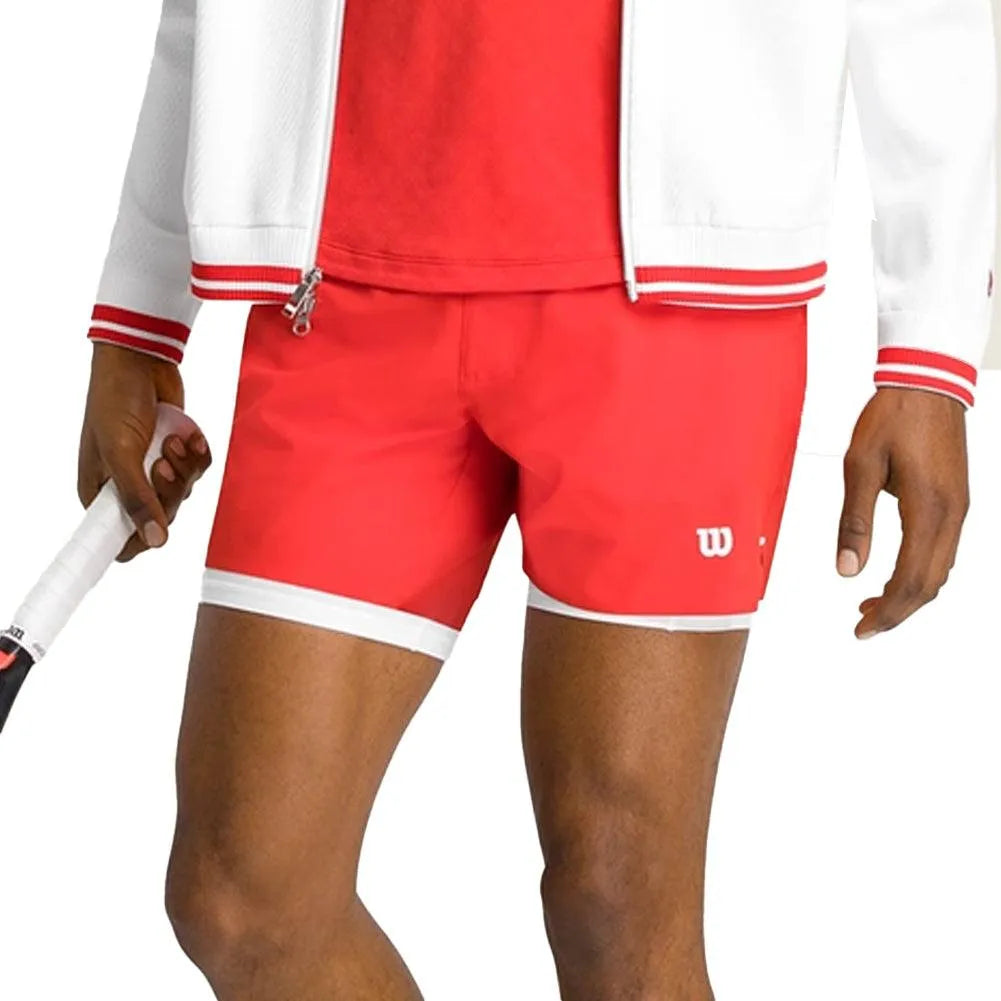 Men's 7 inch Unlined Tournament V2 Tennis Short Infrared-Apparel-Wilson-WM00503511RDB-1-Tennis Express