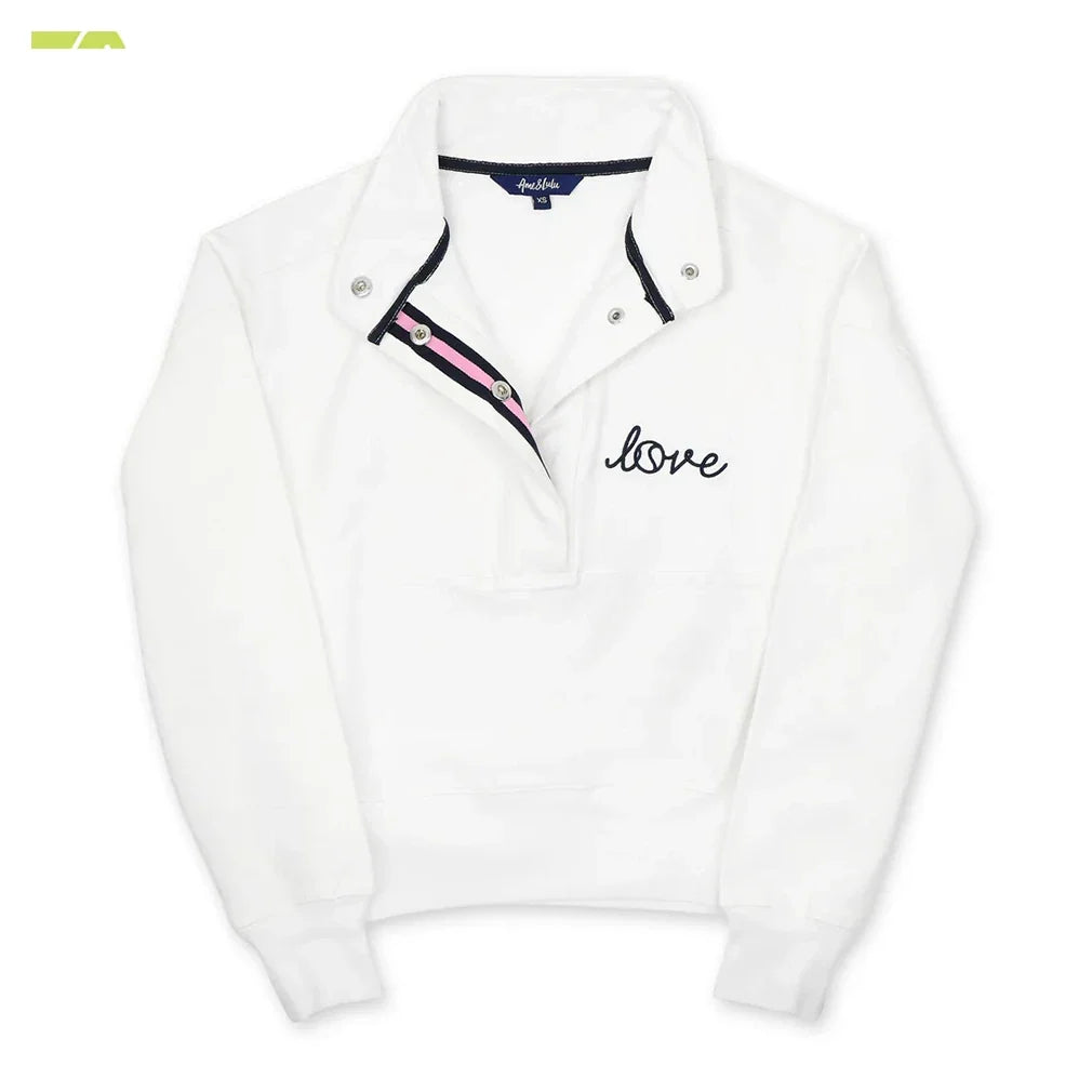 Women's Warmup Pullover-Apparel-Ame and Lulu-WP-1-white-Tennis Express