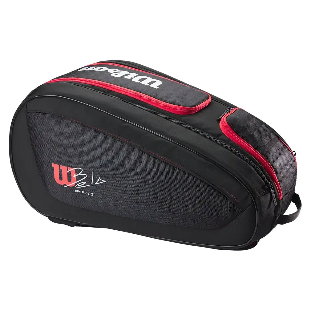 Bela V3 Padel Racquet Bag Black and Red-Padel Racquets-Wilson-WR8910801001-1-Tennis Express