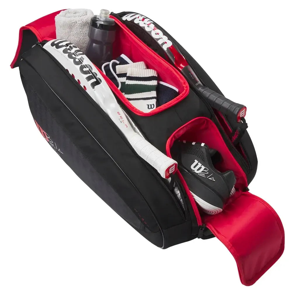 Bela V3 Padel Racquet Bag Black and Red-Padel Racquets-Wilson-WR8910801001-2-Tennis Express