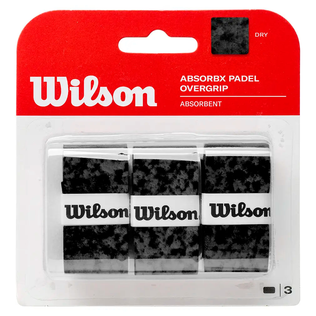 ABSORBx Padel Overgrip 3 Pack Black,Accessories,Wilson,,,Tennis Express,WR8911102001-1_71830d81-d145-4b60-9c8e-c6f2d50a9336
