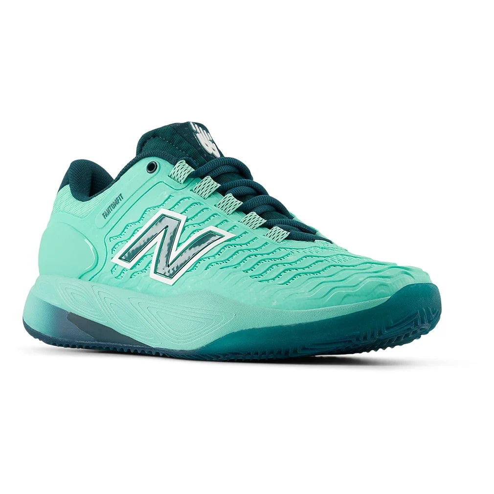 Women's CLAY Court Fresh Foam X CT-Rally v2 D Width Tennis Shoes Deep End and Medusa Green,Footwear,New Balance,,,Tennis Express,WRAL9DMD-4