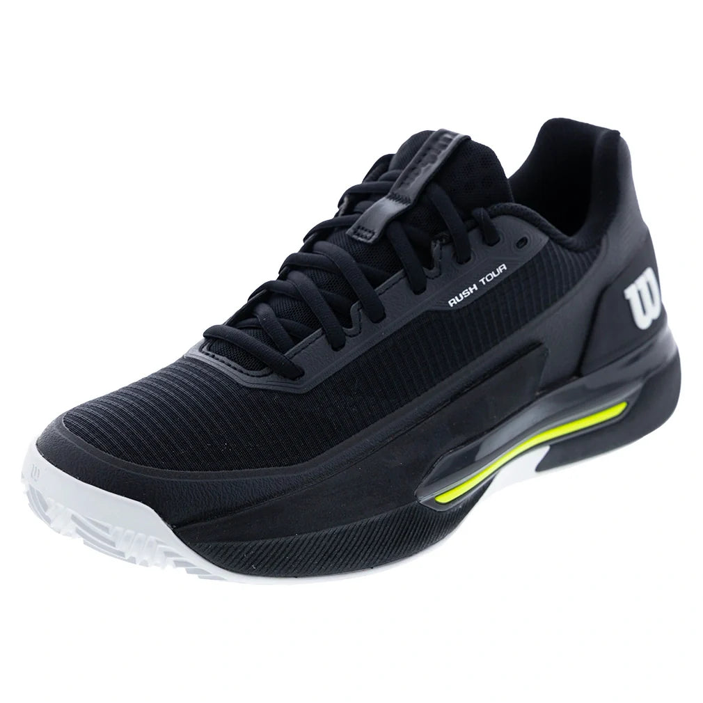 Men's CLAY Court Rush Tour 5 Tennis Shoes Black and White,Footwear,Wilson,Black/White,7,Tennis Express,WRS337620U-S26copy