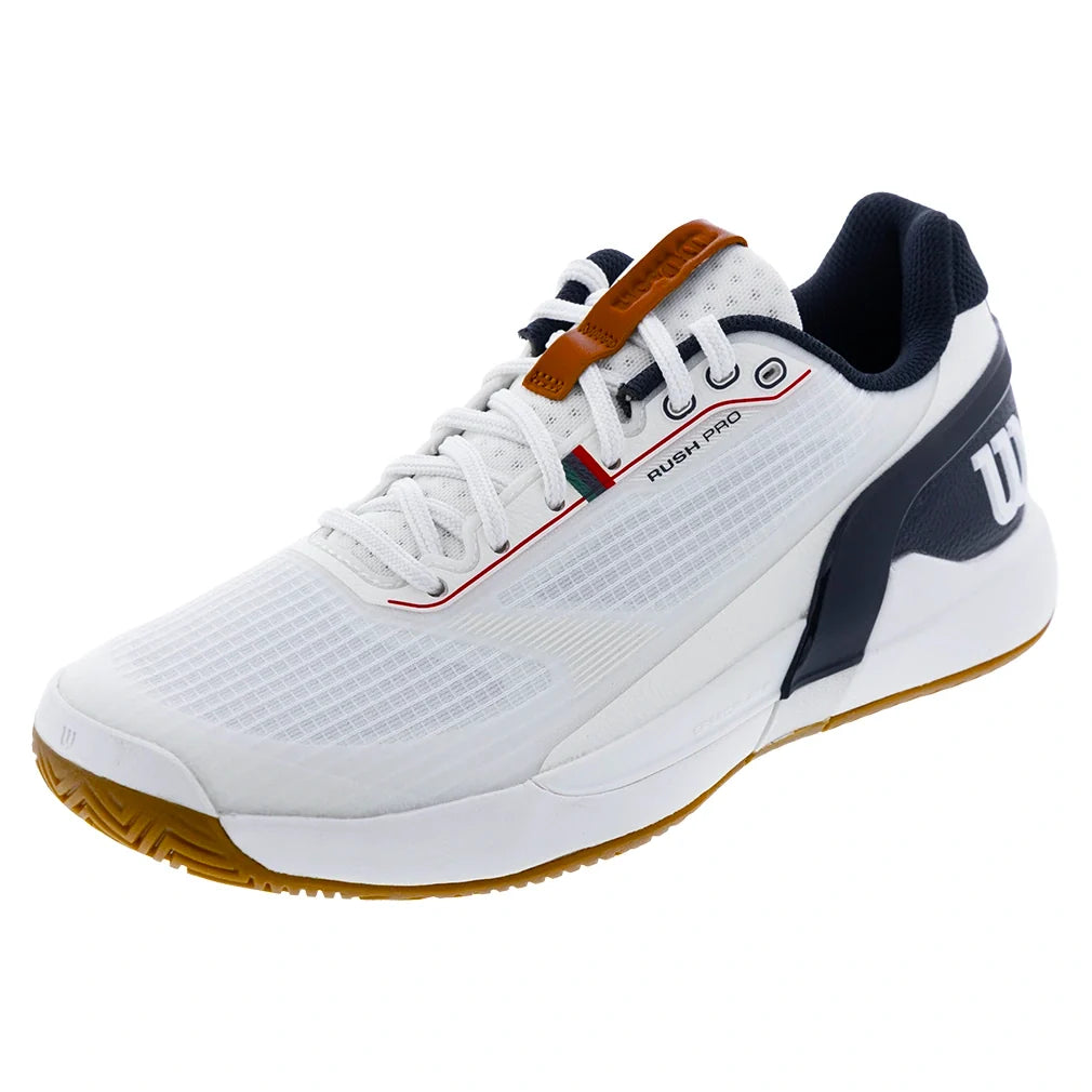 Men's CLAY Court Rush Pro 5 Tennis Shoes White and Navy Blazer,Footwear,Wilson,White/Navy Blazer,7,Tennis Express,WRS338670U-U26copy