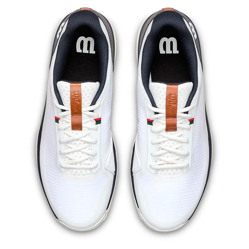 Men's CLAY Court Rush Lite 5 Tennis Shoes White and Navy Blazer,Footwear,Wilson,,,Tennis Express,WRS338680U-3