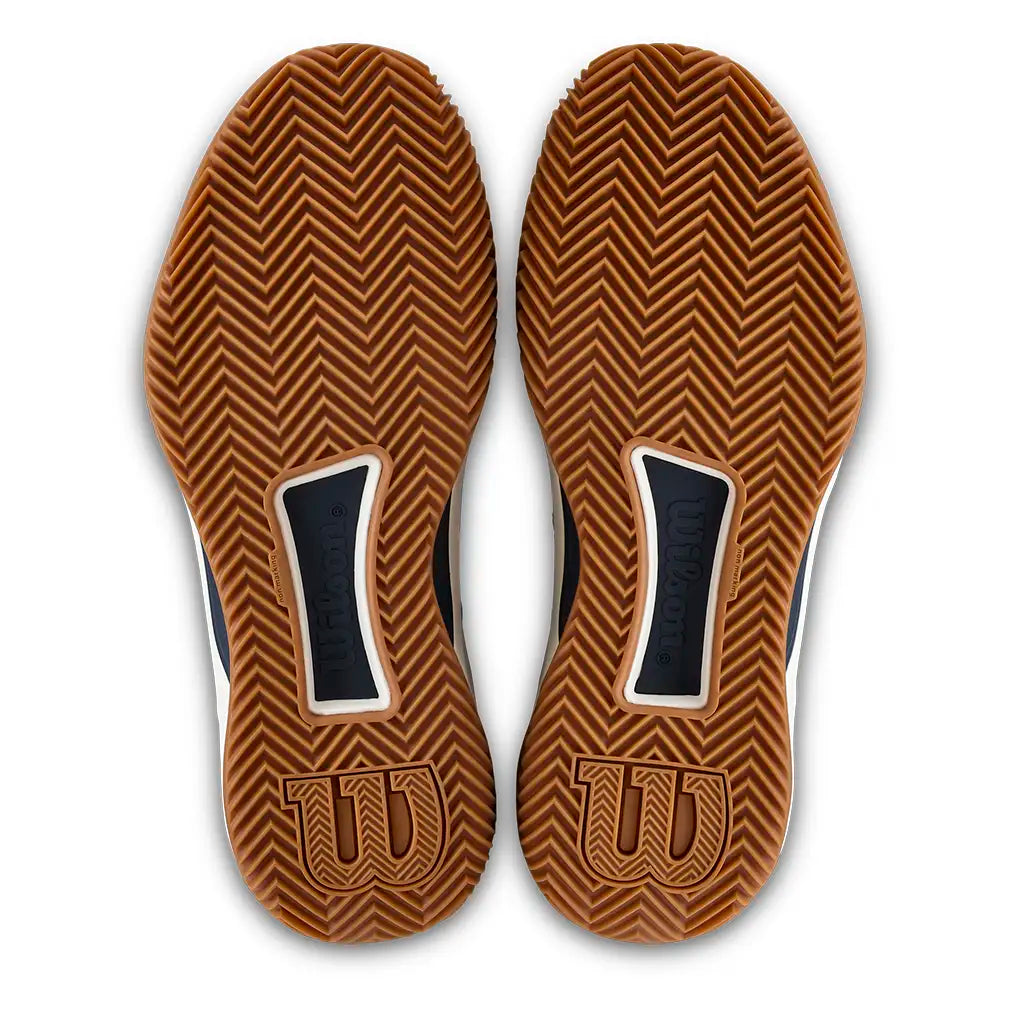 Women's CLAY Court Intrigue Tour Tennis Shoes Vanilla and Navy Blazer,Footwear,Wilson,,,Tennis Express,WRS338880U-5