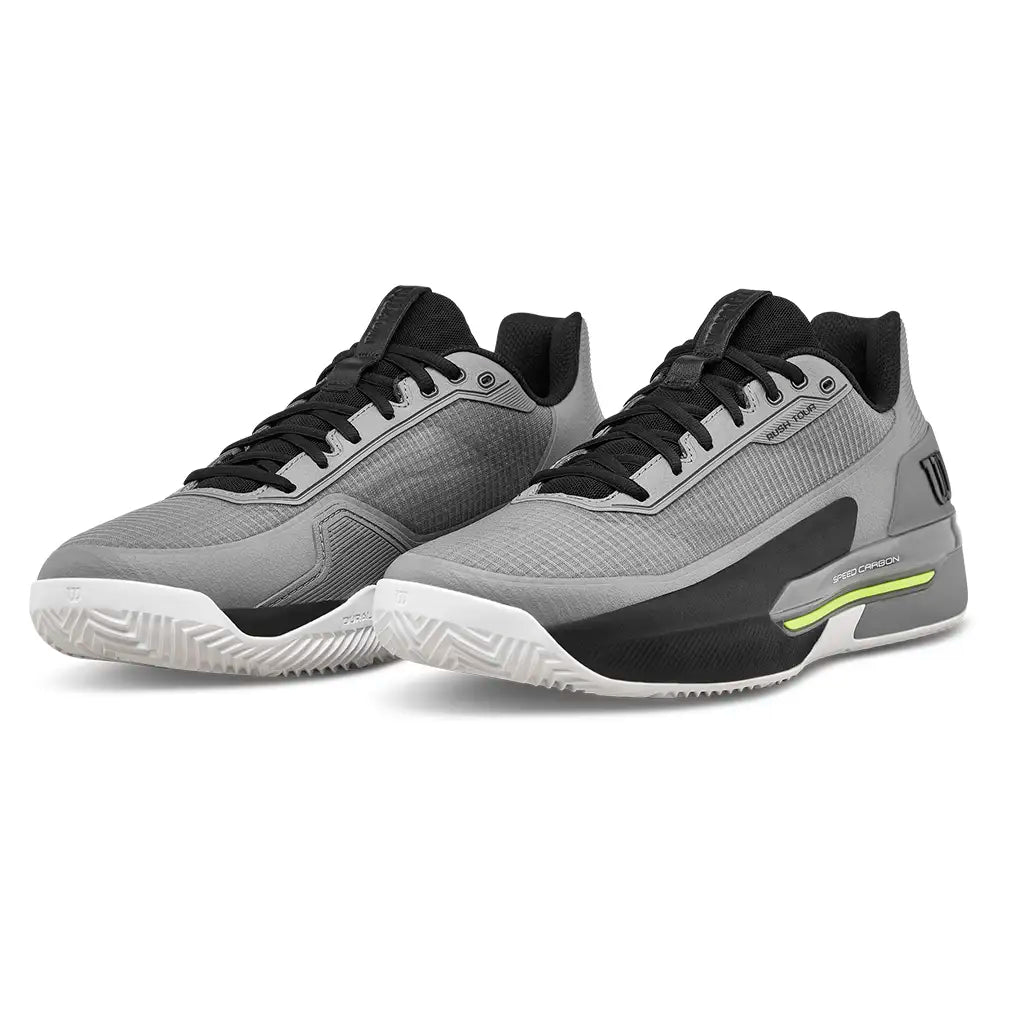 Men's CLAY Court RUSH TOUR 5 Tennis Shoes Titanium and Black,Footwear,Wilson,Titanium/Black,7,Tennis Express,WRS339660U-F26-y